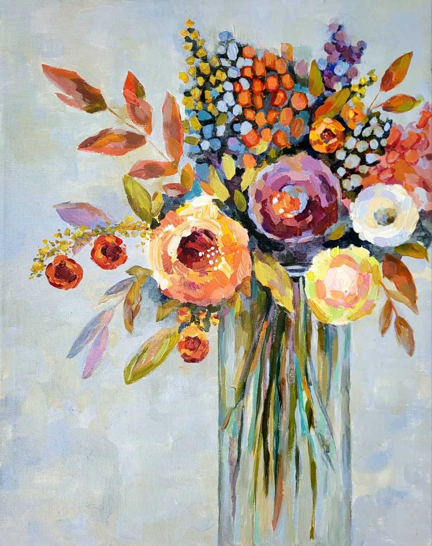 Картина Осенние цветы | Натюрморты маслом | Тимошин Олег
