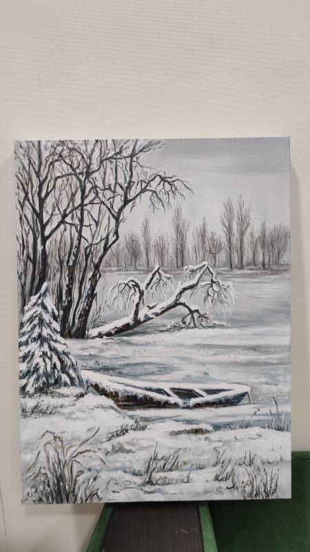 Интерьерная картина маслом Зимняя тишина