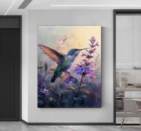 Эксклюзивная картина маслом Красивая птица Колибри современная картина в подарок