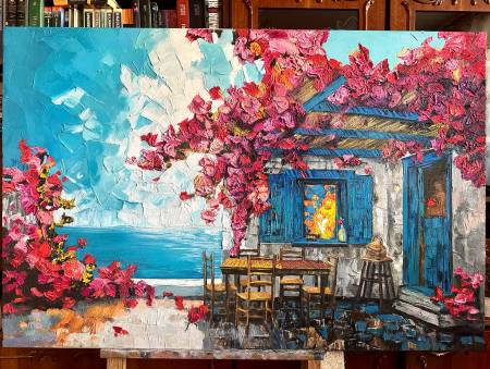 Пейзаж на холсте Цветущий уют