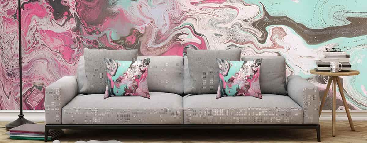 Фото на тему: Картины флюид-арт в интерьере