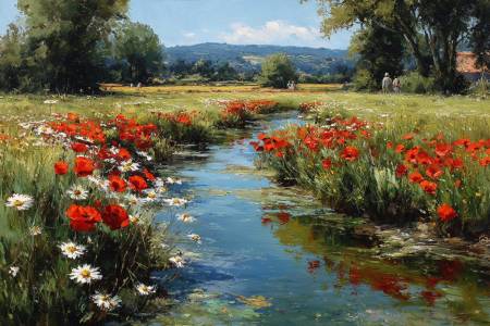 Интерьерная картина цветочный ручей