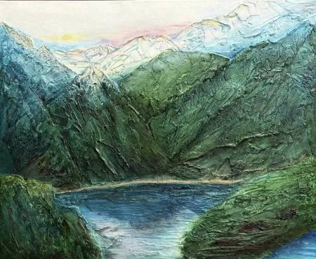 Закат в Альпах. Озеро Кёнигзее