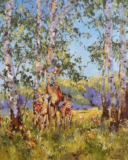 Среди берёз