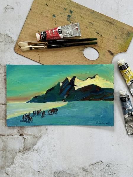 На краю мира - этюд с  горами