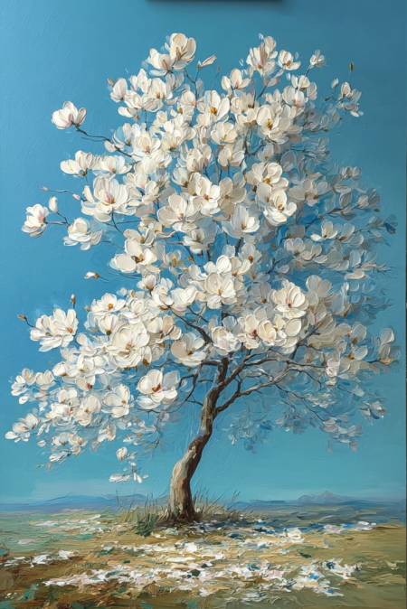 Объемная картина нежность магнолии