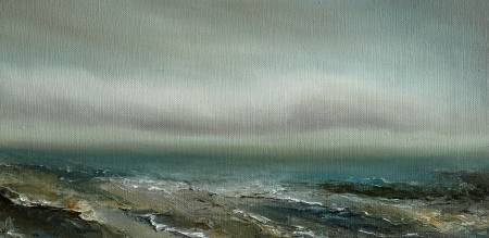 Авторская картина маслом морской пейзаж "Мягкое облако"