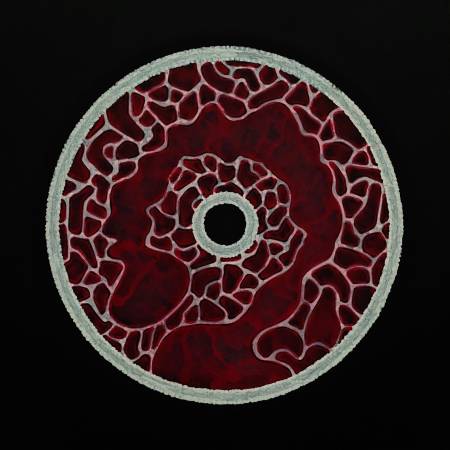 Infusion’ A2 Красно-белая абстракция с жидким узором