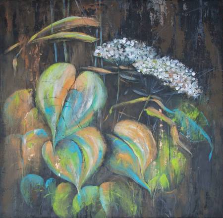 Интерьерная картина с белой гортензией