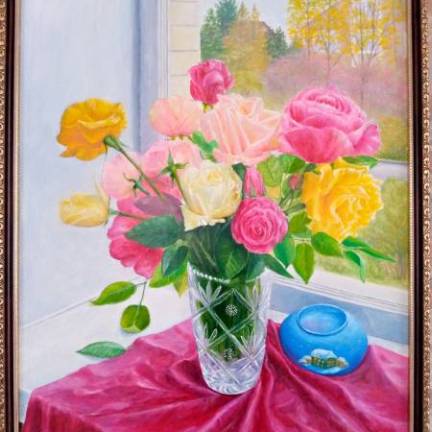 Розы на окне