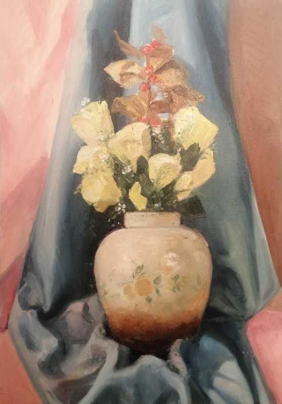 Картина маслом ваза с цветами