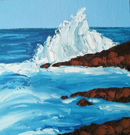 Море, масло. 20*20 см