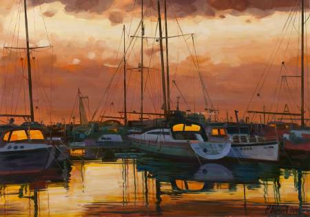 Картина маслом Вечерний свет