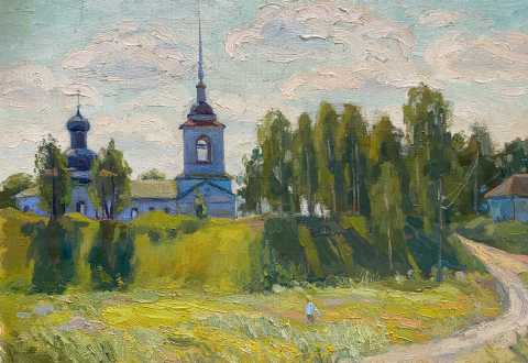Картина «Древняя Москва. Сельский храм»