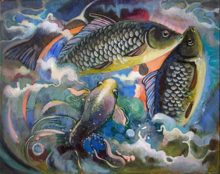 Рыбы в волнах