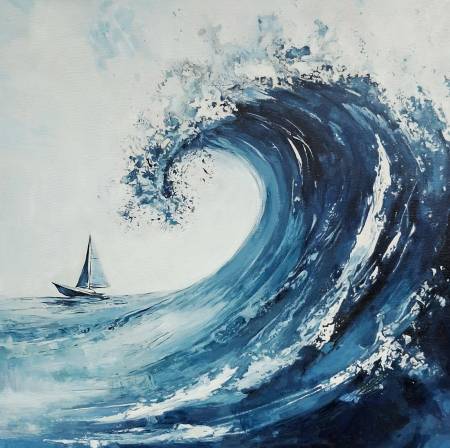 Текстурная картина ручная работа Сила моря