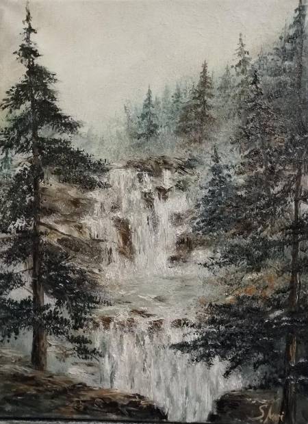 Лесной водопад.