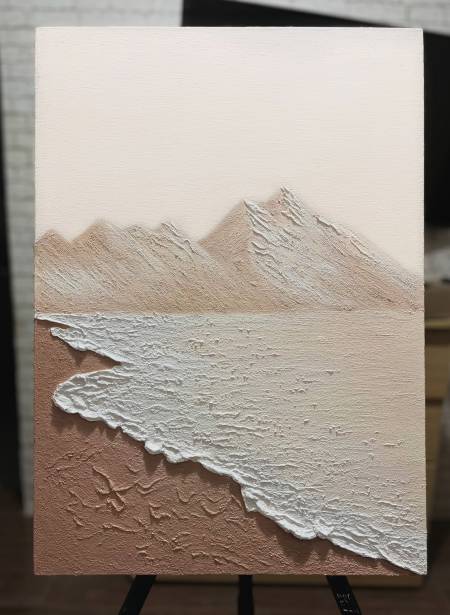 Горы, море и берег Ручная работа Текстура