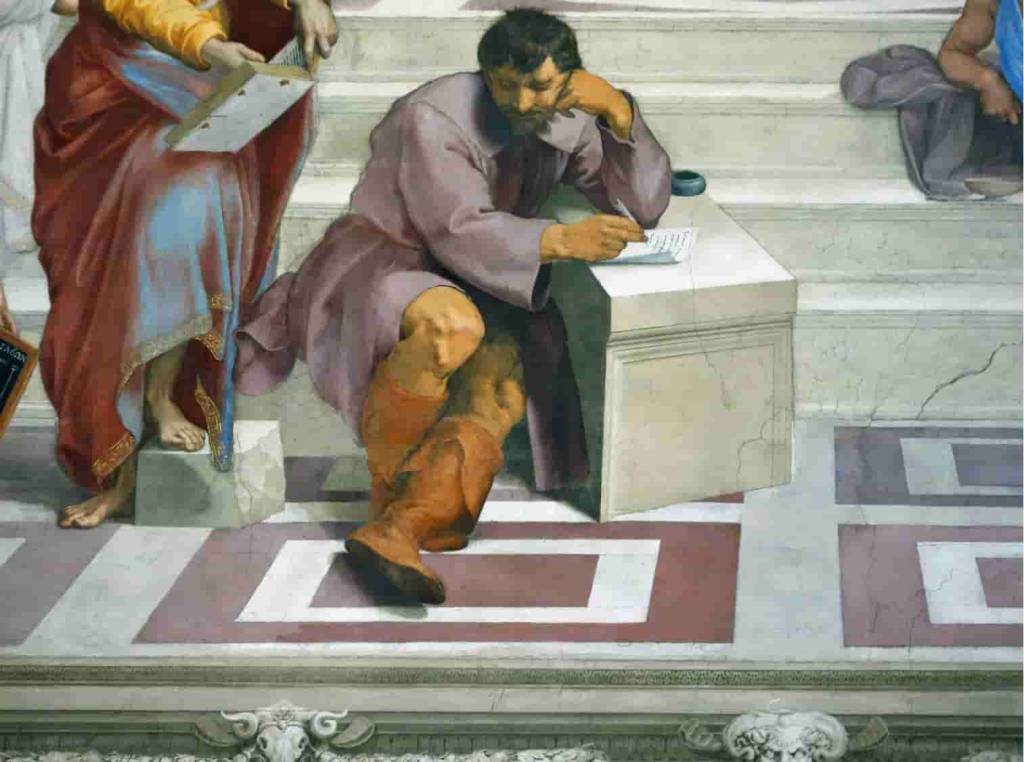 Деталь фрески Афинская школа: Микеланджело в образе Гераклита