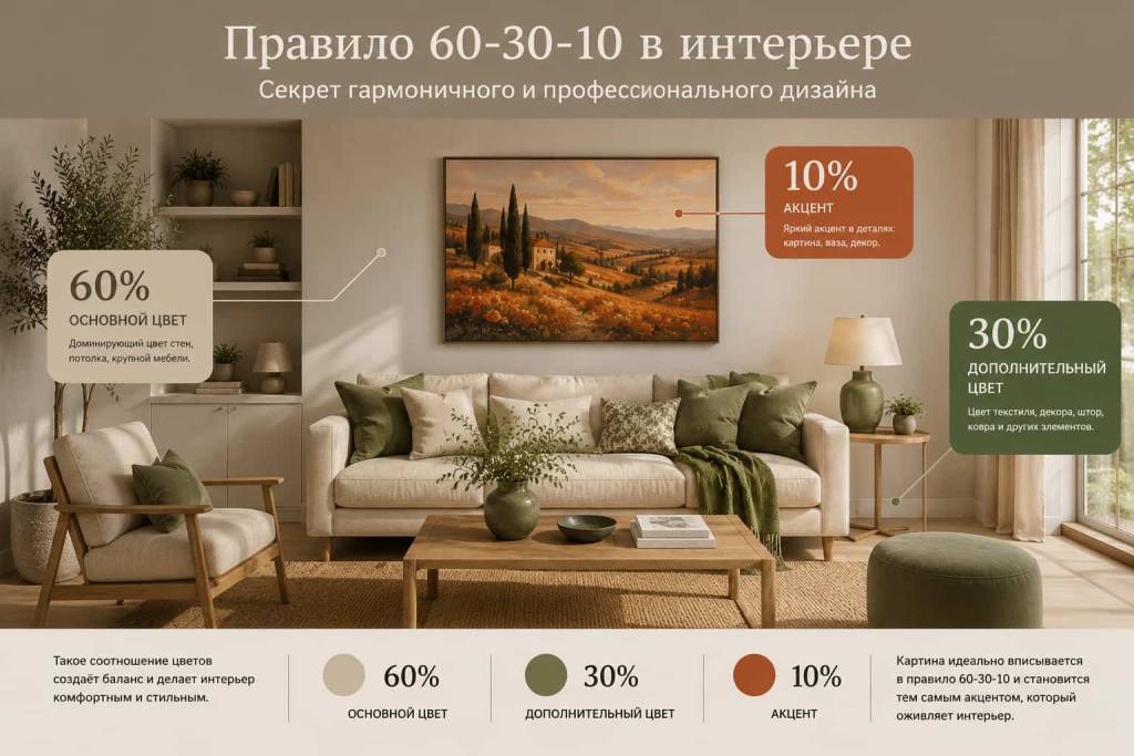 Правило 60 30 10 в интерьере